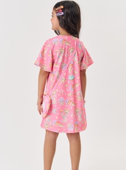 Vestido Infantil Estampado com Bolsinha – Kukie