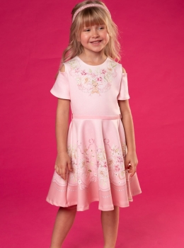Vestido Infantil Floral com Detalhes Delicados – Infanti