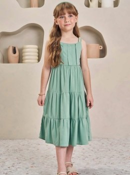 Encanto em Verde Mint: Vestido Infanti para Pequenas Princesas