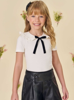 Blusa Infantil Canelada com Laço – Infanti