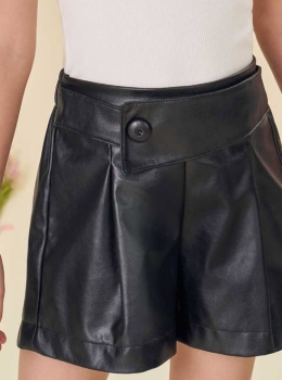 Short Saia Infantil Efeito Couro – Infanti