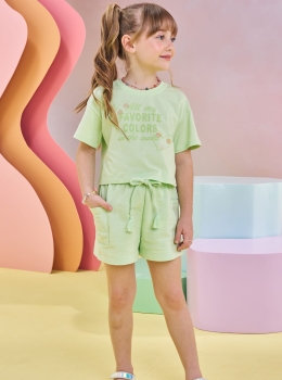 Conjunto Infantil Blusa e Short Verde – Infanti