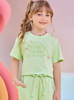 Conjunto Infantil Blusa e Short Verde – Infanti