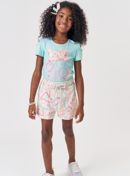 Conjunto Infantil Love Blusa e Short – Kukie
