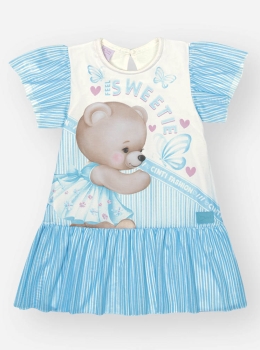 Vestido Infantil Estampado Ursinha – Cinti