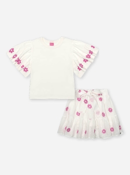 Conjunto Infantil Blusinha e Short Saia – Cinti