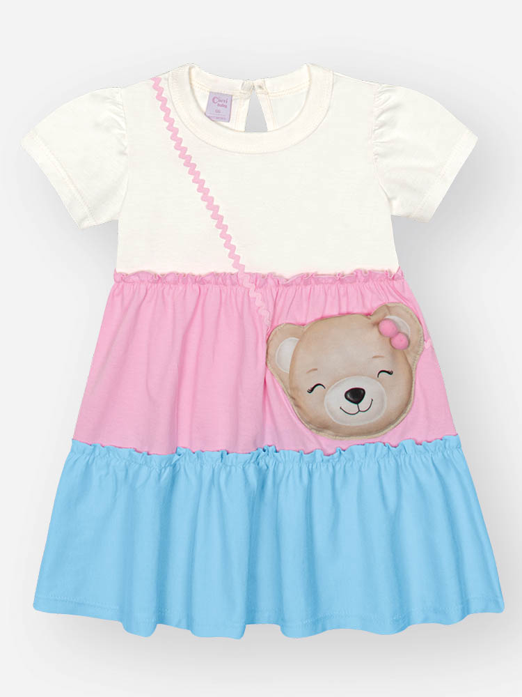 Vestido Infantil Ursinha Colorida – Cinti