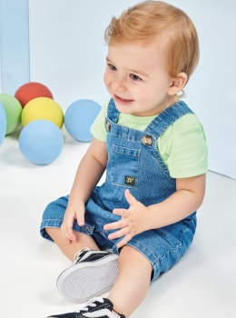 Jardineira Infantil Jeans com body – Johnny Fox