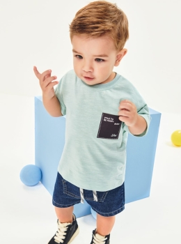 Conjunto Infantil Camiseta e Bermuda Jeans – Johnny Fox