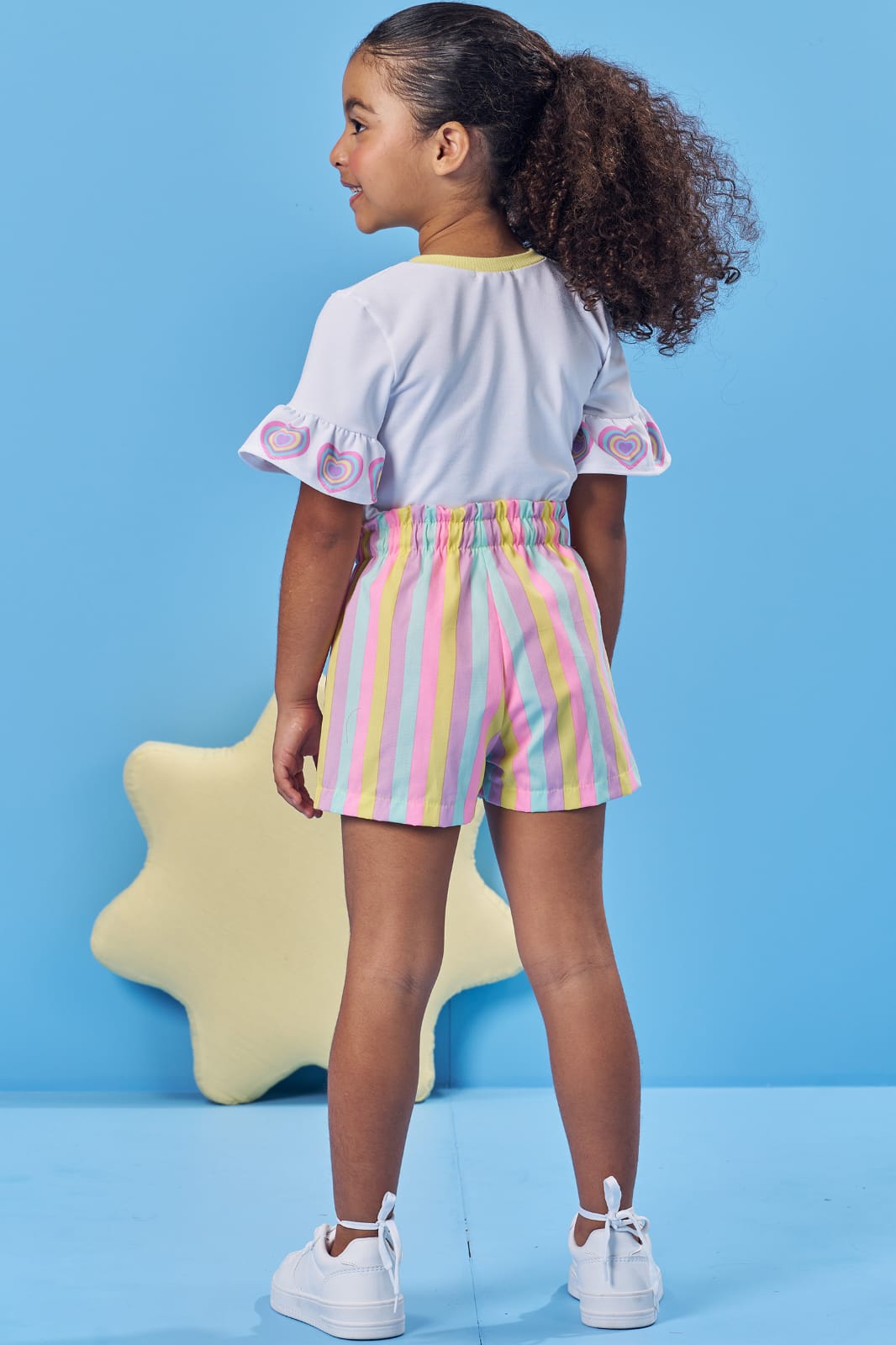 Conjunto Infantil Colorido Blusa e Shorts Kukie