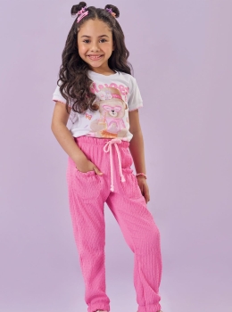 Conjunto Bear Sweetness Conforto e estilo para as pequenas exploradoras!